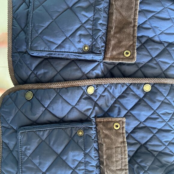 Ralph Lauren Quilted Fall Jacket Boys/Kids 5y Navy/brown Corduroy Collar - Picture 7 of 14